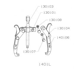 EXTRACTOR REVERSIBLE FORZA SERIE 1400L DE 2 PATAS LARGAS